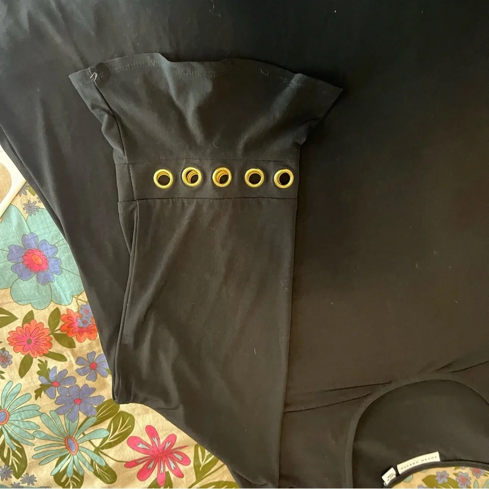 Susan Graver QVC 2 pc trumpet skirt and grommet sleeve top black jersey flowing - Picture 10 of 16